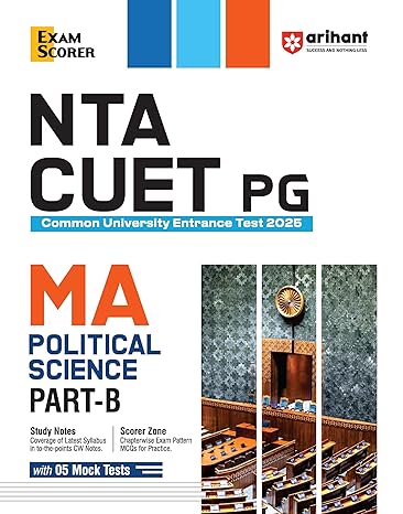 NTA CUET PG 2025 I MA Political Science Part-B I Revised edition with Study Notes, Scorer Zone, and 3 Mock Tests